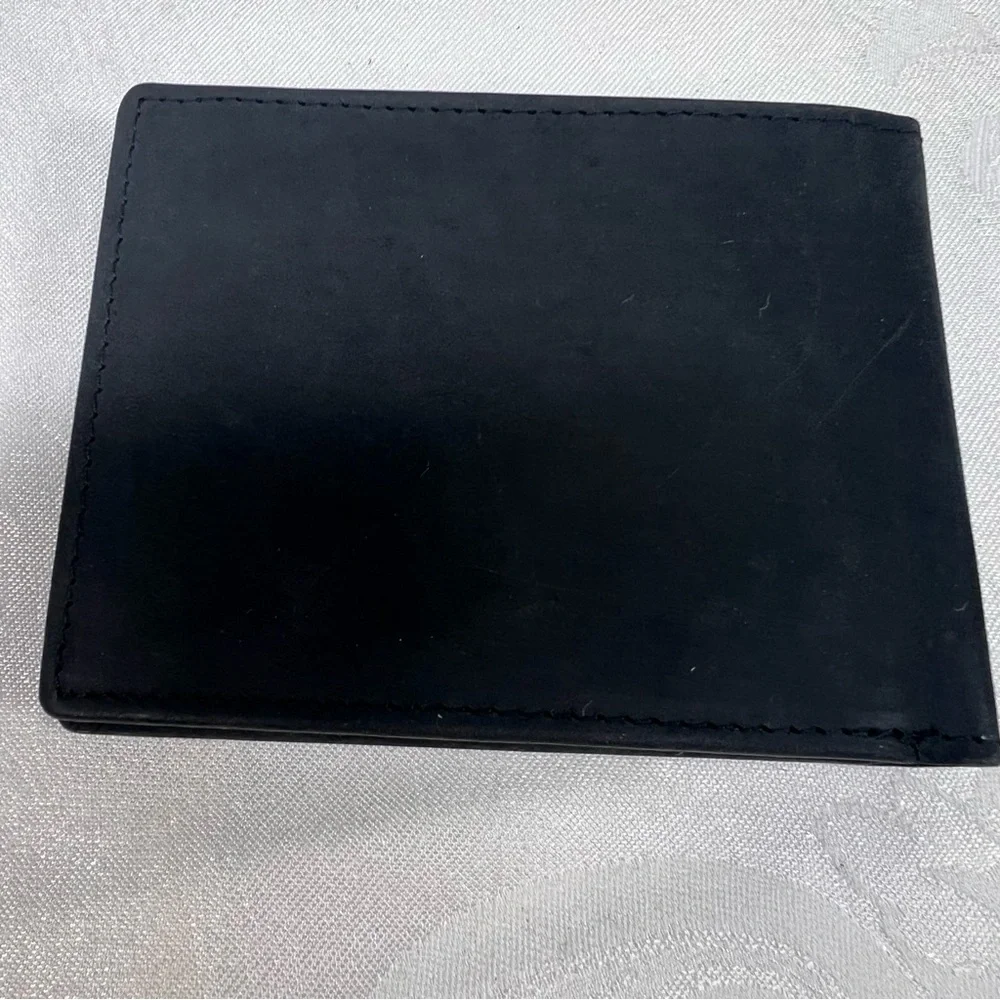 New Cochoa Black Bifold Leather Slim RFID Wallet Identify Protection Crazy Horse